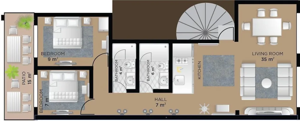 Luxury Apart Daire, 2 Banyolu