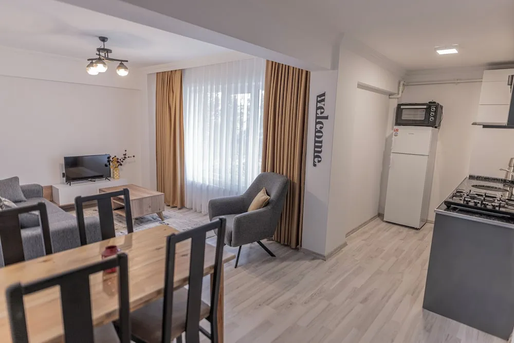 City Daire, 1 Büyük (Queen) Boy Yatak ve Çekyat, Sigara İçilmez, Küçük Mutfak