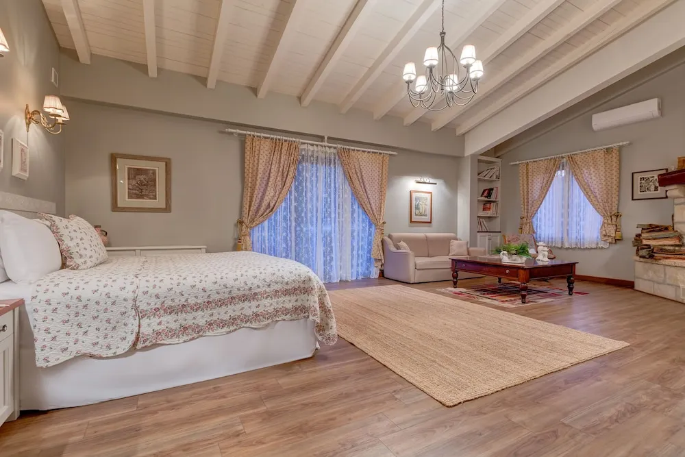 Suite with Fireplace & Forest View