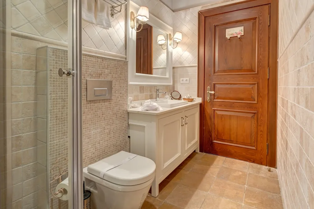 Suite with Fireplace & Forest View