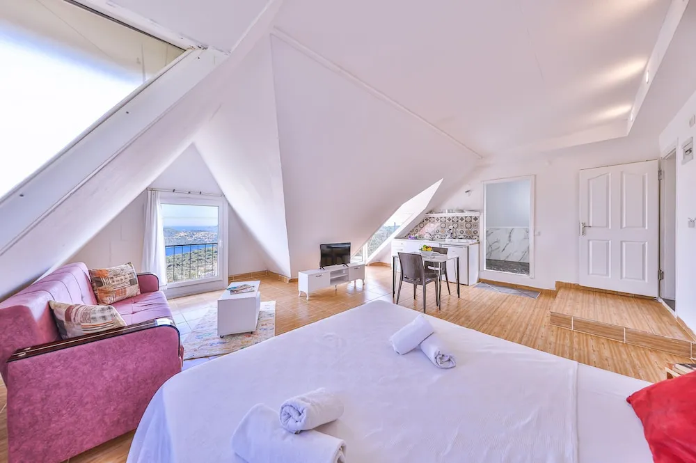 Family Çatı Katı Süiti (Penthouse), Mutfak, Deniz Manzaralı