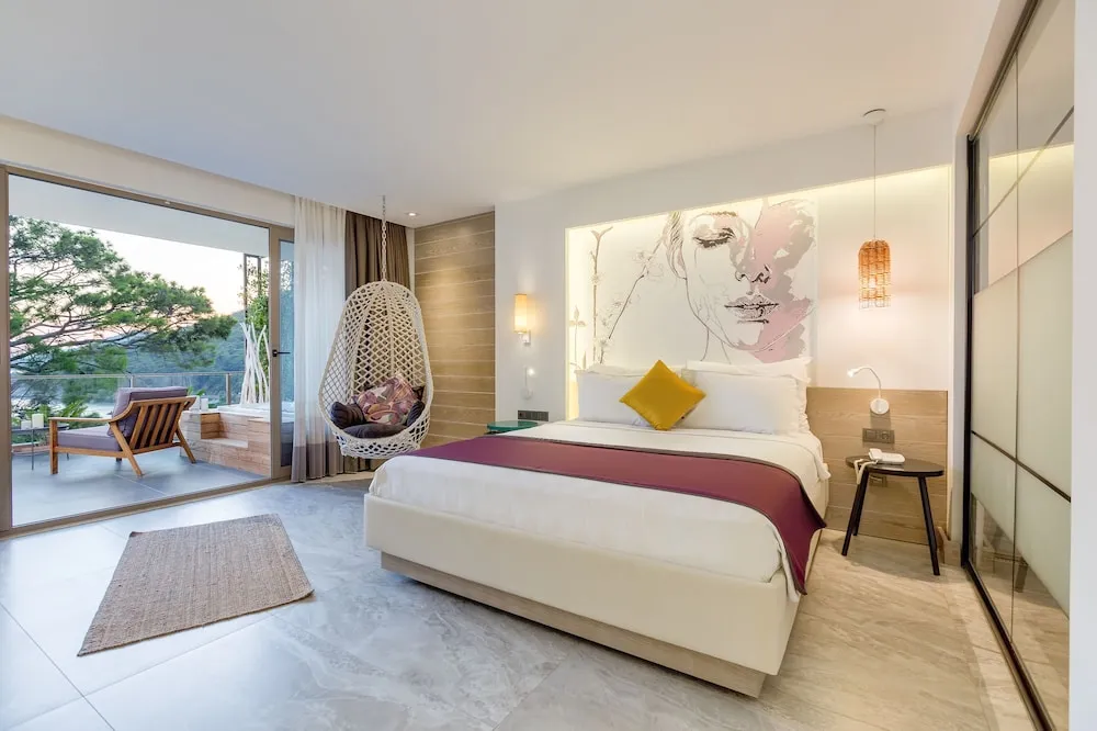 Deluxe Tek Büyük Yataklı Oda, 1 En Büyük (King) Boy Yatak, Sıcak Su Küveti, Deniz Manzaralı
