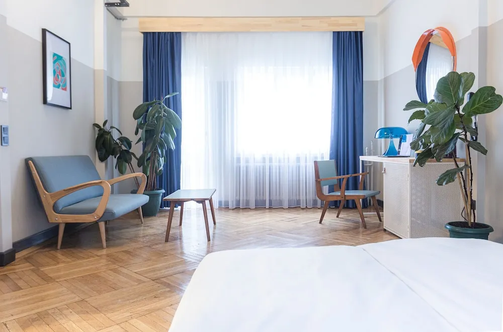 Extreme Electric Blue Room with Balcony