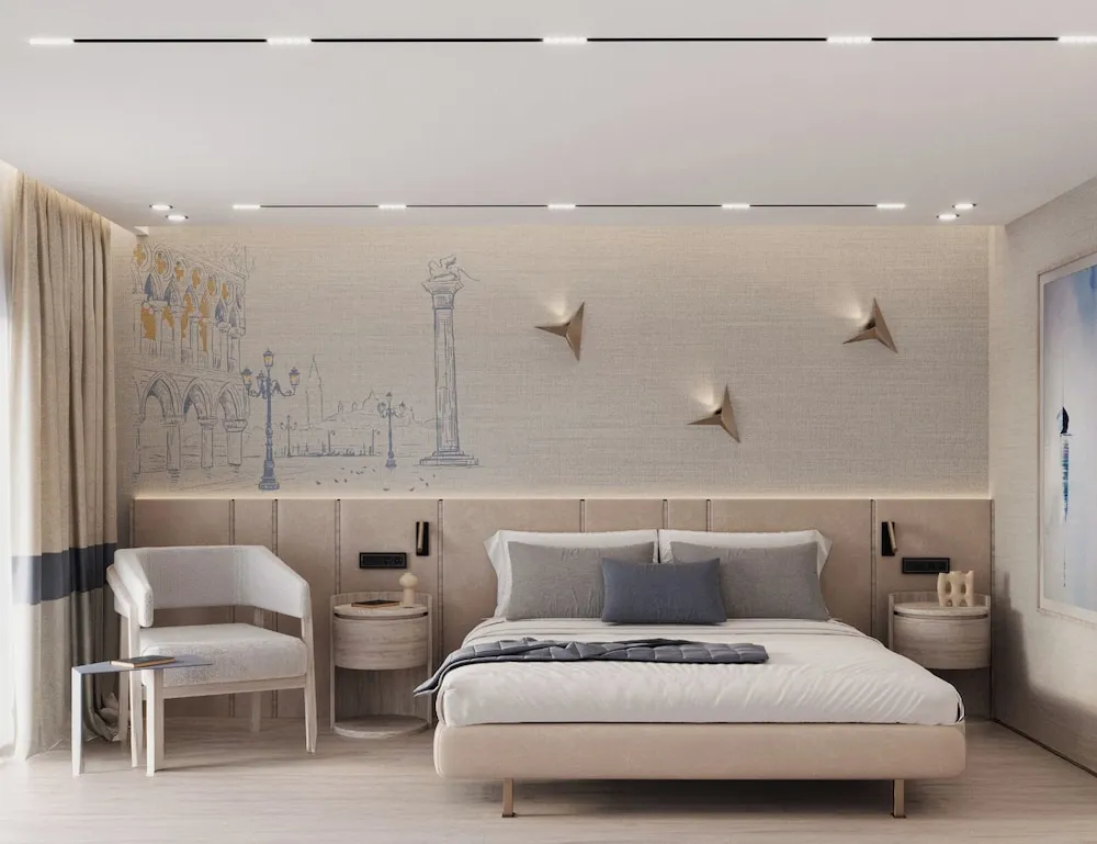 Deluxe Tek Büyük veya İki Ayrı Yataklı Oda, Balkon, Kısmi Deniz Manzaralı