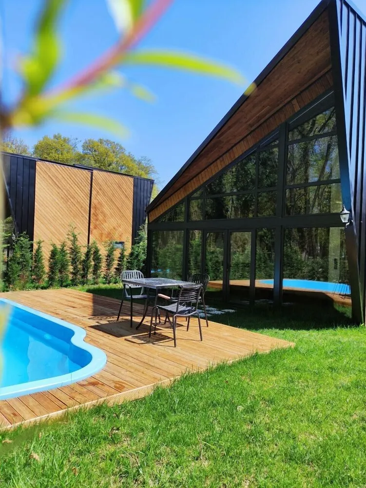 Bungalov, Balkon/Veranda, Havuz Manzaralı