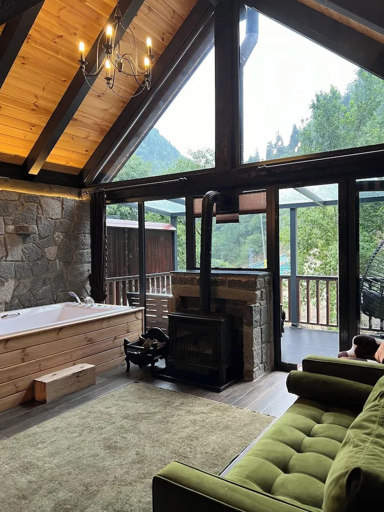 Premium Dağ Evi, 1 Çift Kişilik Yatak, Nehir Manzaralı