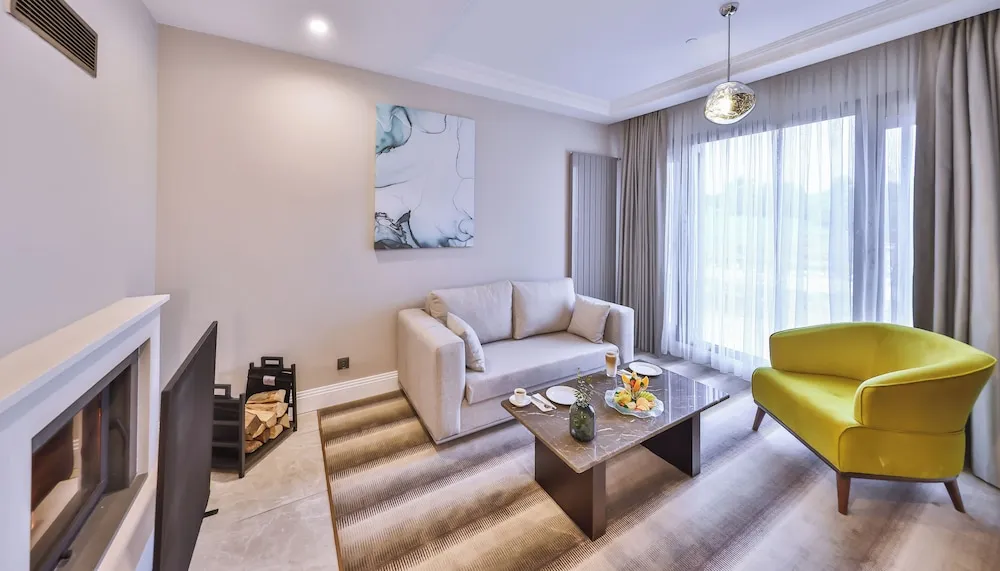 Deluxe Tek Büyük Yataklı Oda, 1 Yatak Odası, Şömine, Dağ Manzaralı
