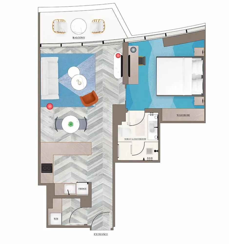 Oda, 1 Yatak Odası, Balkon (Residence)