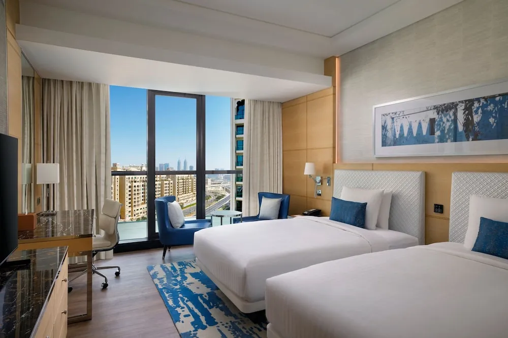 Palm Sea View Room with 2 Double Beds Private Balcony, Direct Access to Beach