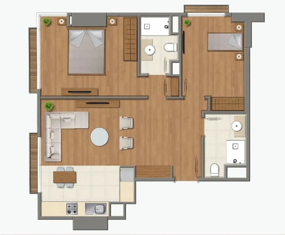 Design Apart Daire, 2 Yatak Odası