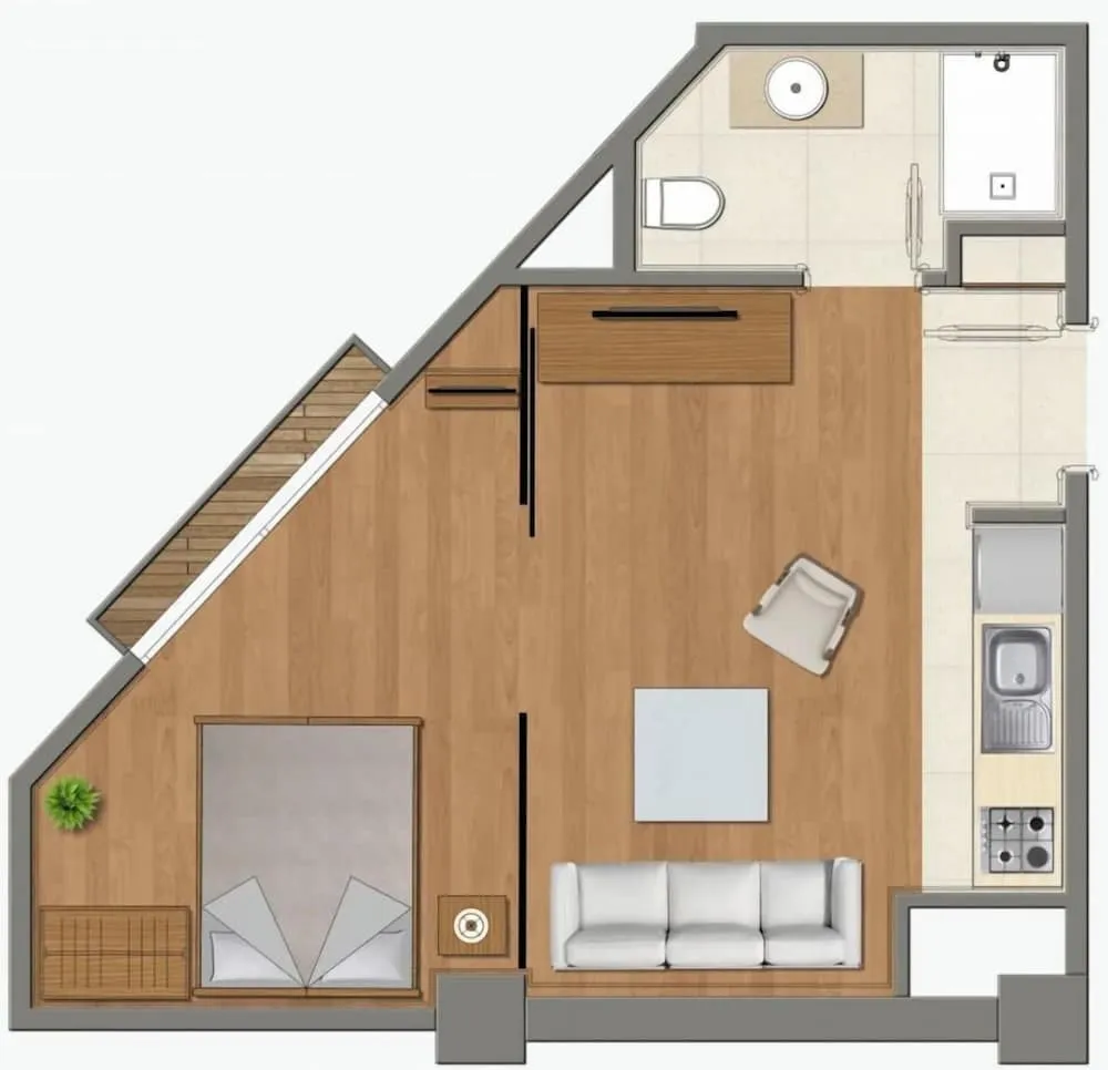 Economy Apart Daire, 1 Yatak Odası