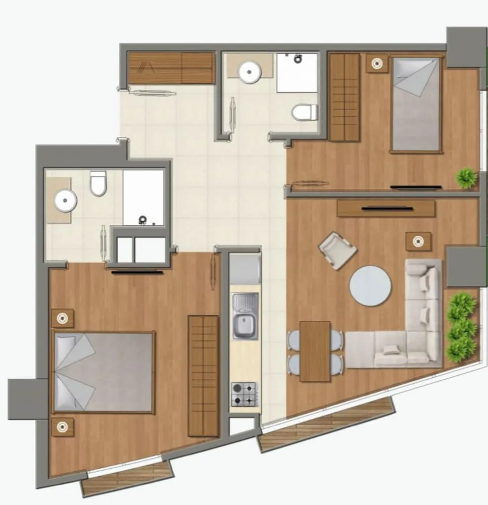 Design Apart Daire, 2 Yatak Odası, Şehir Manzaralı