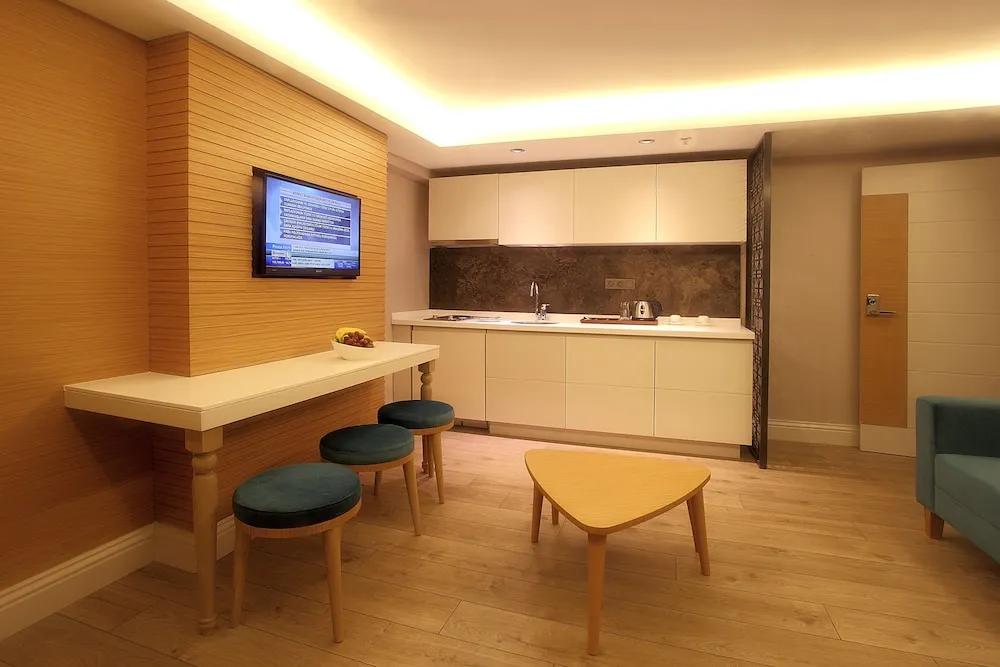 Deluxe one bedroom apartment with kitchenette ( Deluxe tek yatak odali daire mini mutfakli)