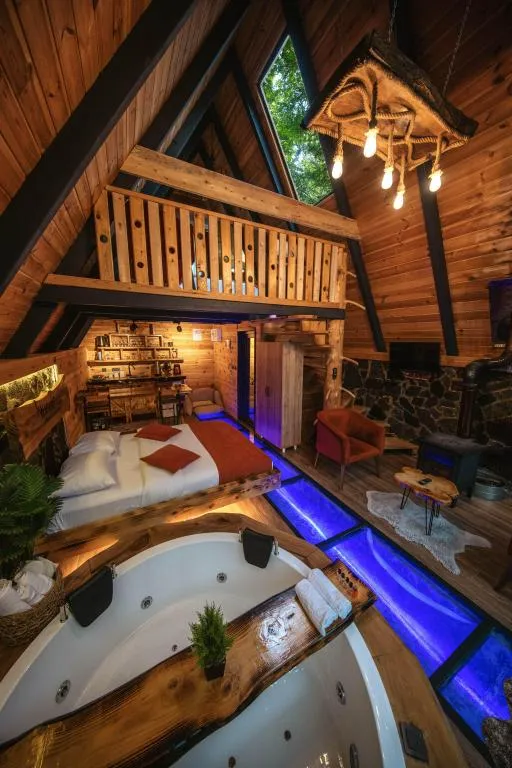 Jakuzili Şömineli Bungalow,Dağ Manzaralı,Jakuzili