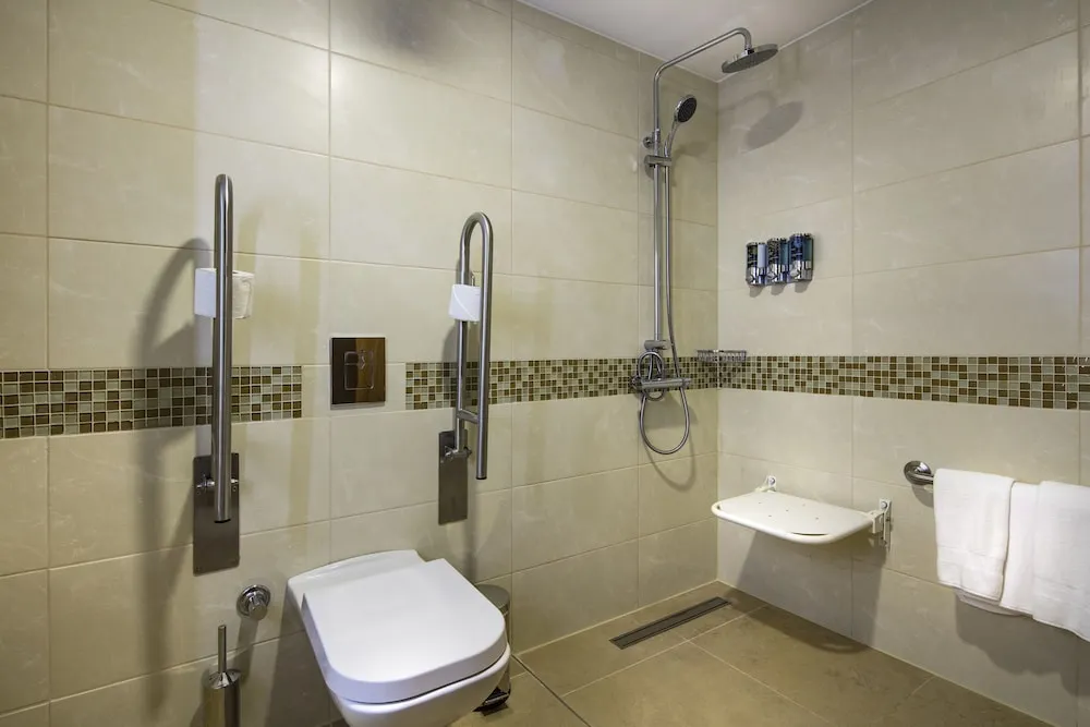 Oda, 1 Büyük (Queen) Boy Yatak, Engellilere Uygun, Sigara İçilmez (Roll-in Shower)