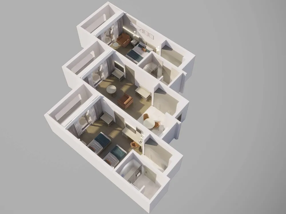 Deluxe Family Room with Sea View