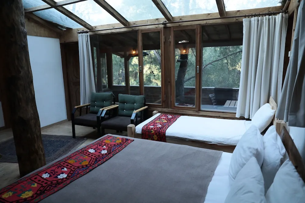Deluxe Dağ Evi, 1 Yatak Odası, Şömine, Bahçe Manzaralı